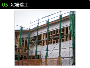 足場着工